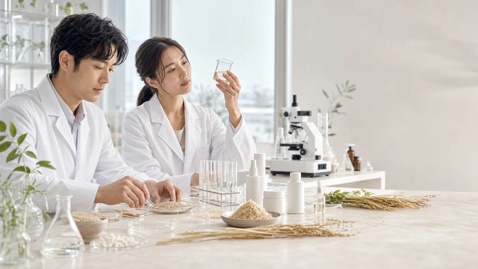 植物由来エキスを確認する品質管理のイメージ